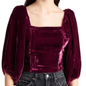 🔥Free People Velvet Open back top